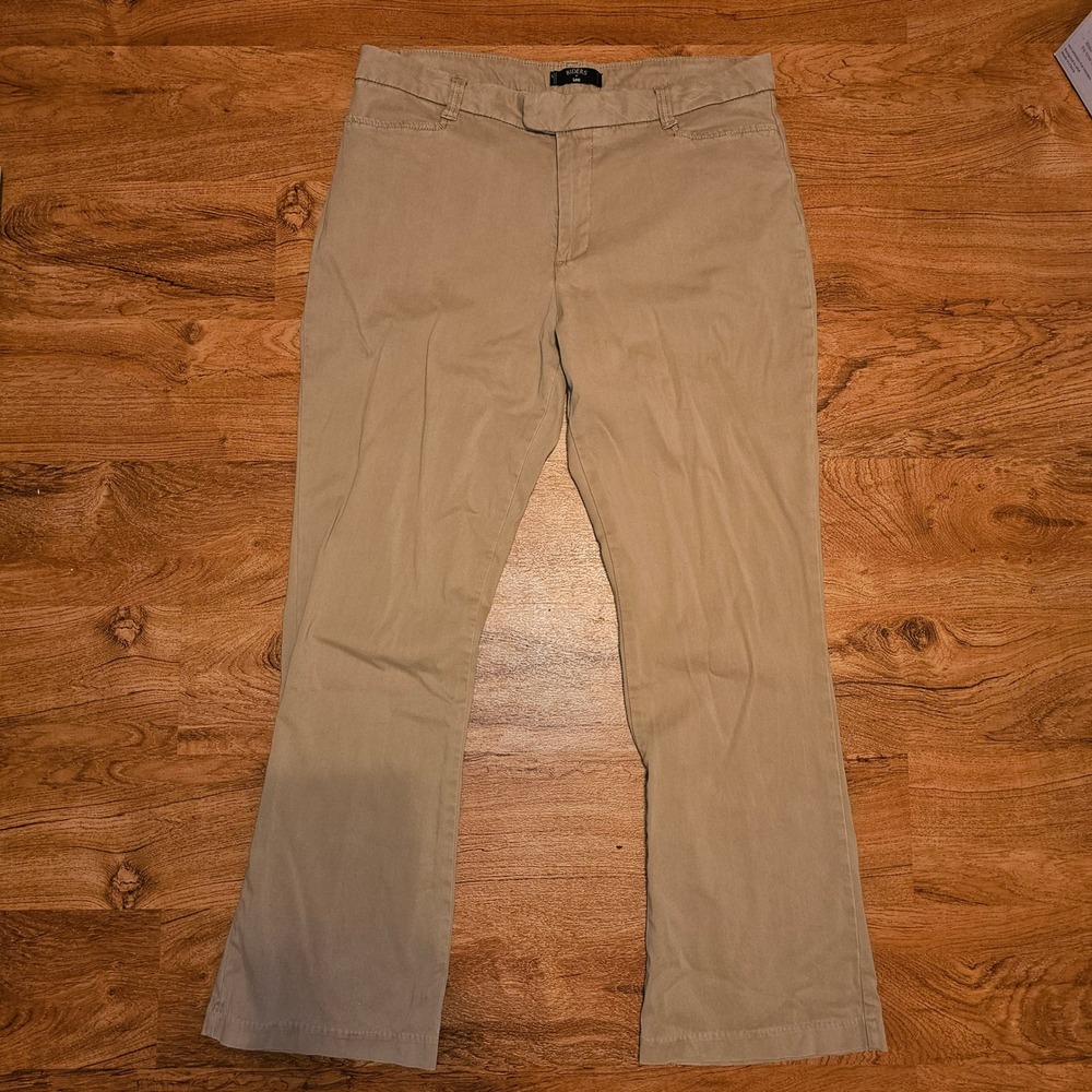 Riders by Lee Womens Khaki Bootcut Pants Tan Mid Rise Trousers Casual Office 12
